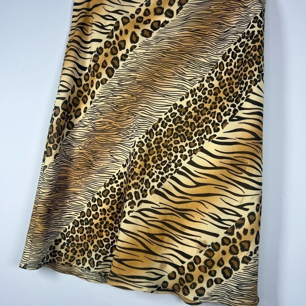 Express Y2K Mixed Animal Print Knee Length Midi Skirt Medium